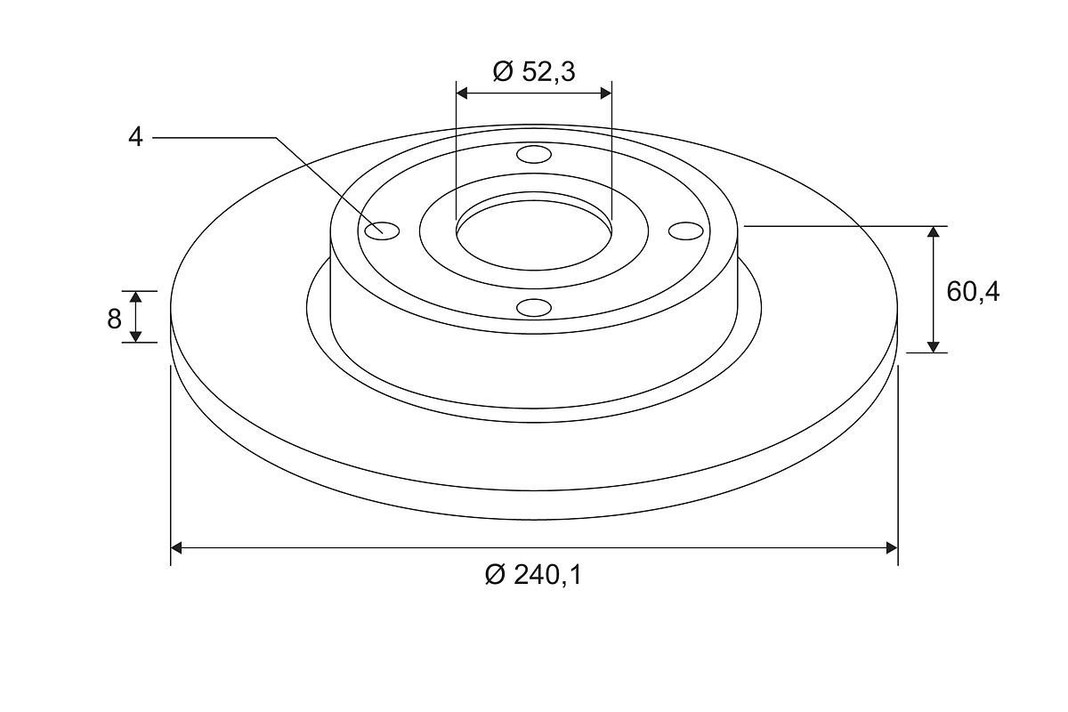 BRAKE DISC X1 WITH BR REN CLIO III RR